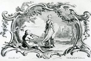 フルート奏者と女性 作： Hubert Francois Gravelot